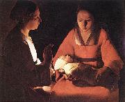 LA TOUR, Georges de The New-born (detail) saf oil